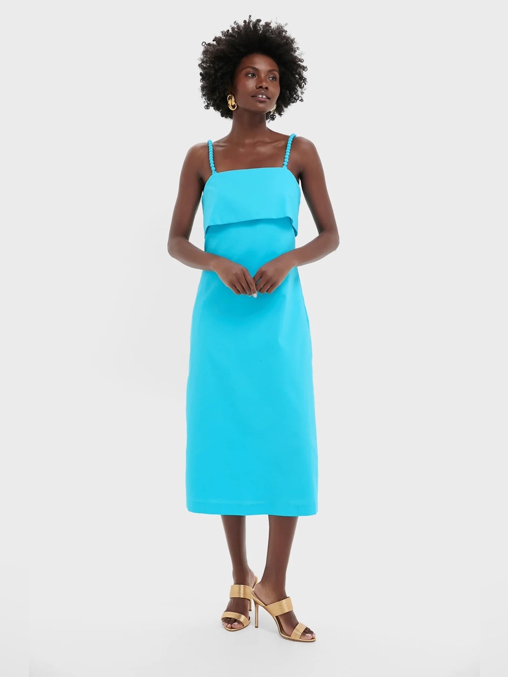 Hyacinth House by Tuckernuck Aqua Linen Azura Midi Dress Size XS